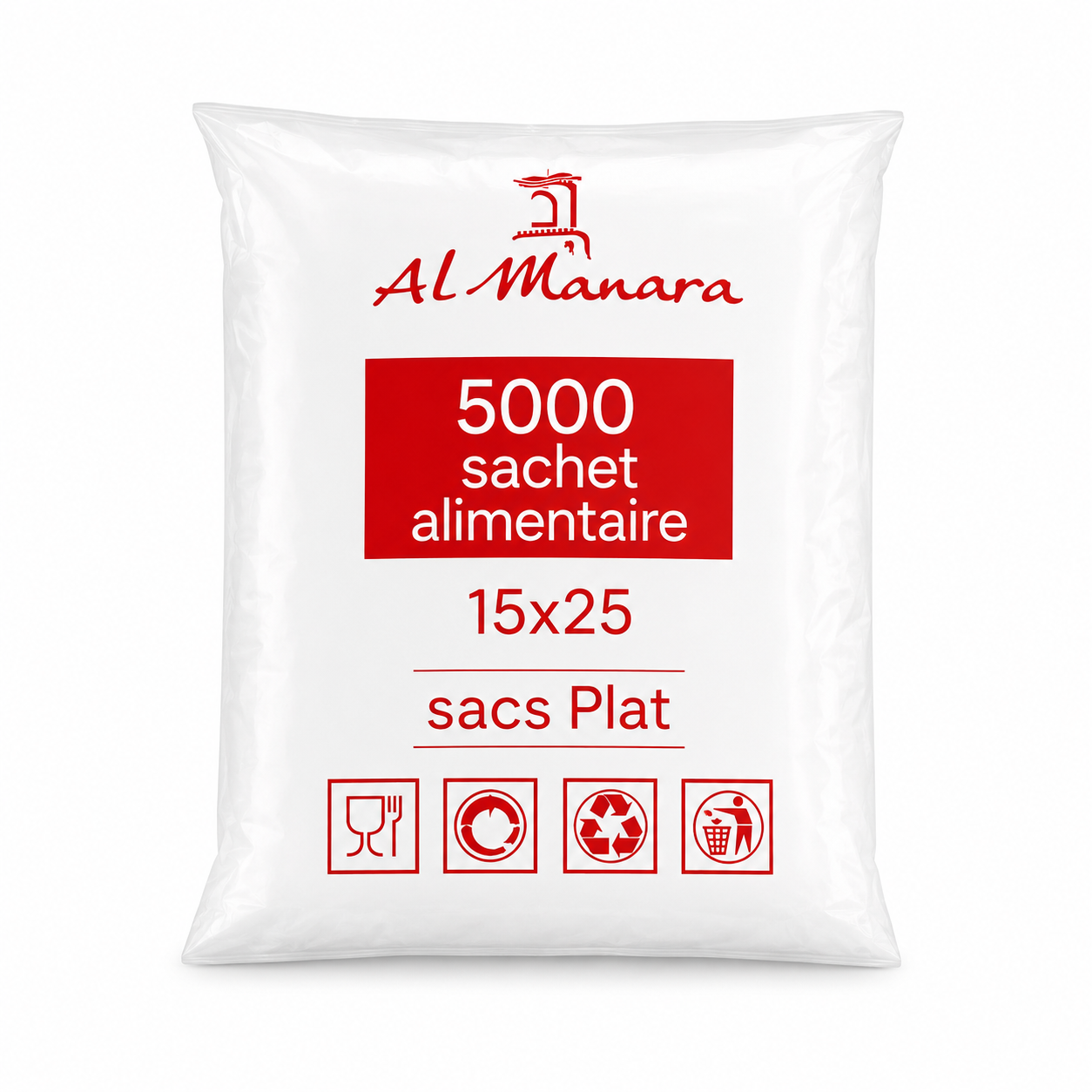 sac alimentaire  15*25 cm   plat   (5000p)