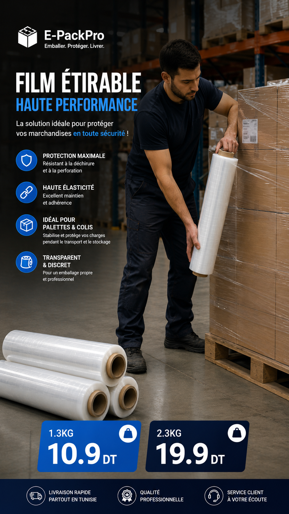 Film étirable transparent 6 piéces